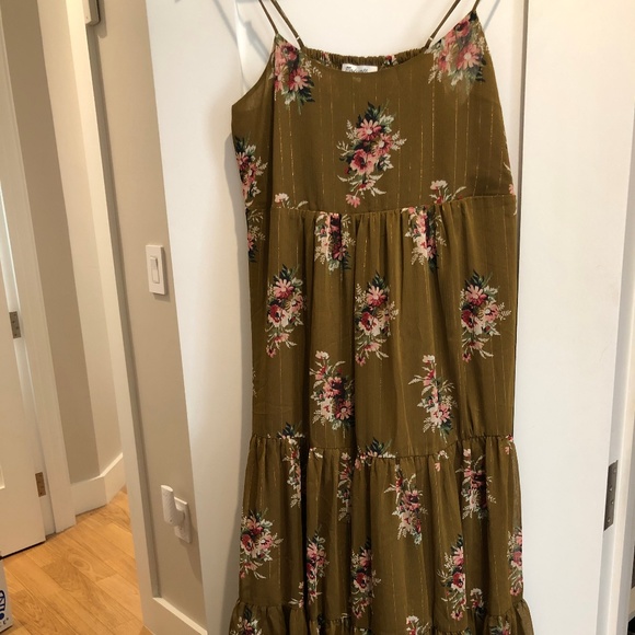 madewell cami tier midi dress